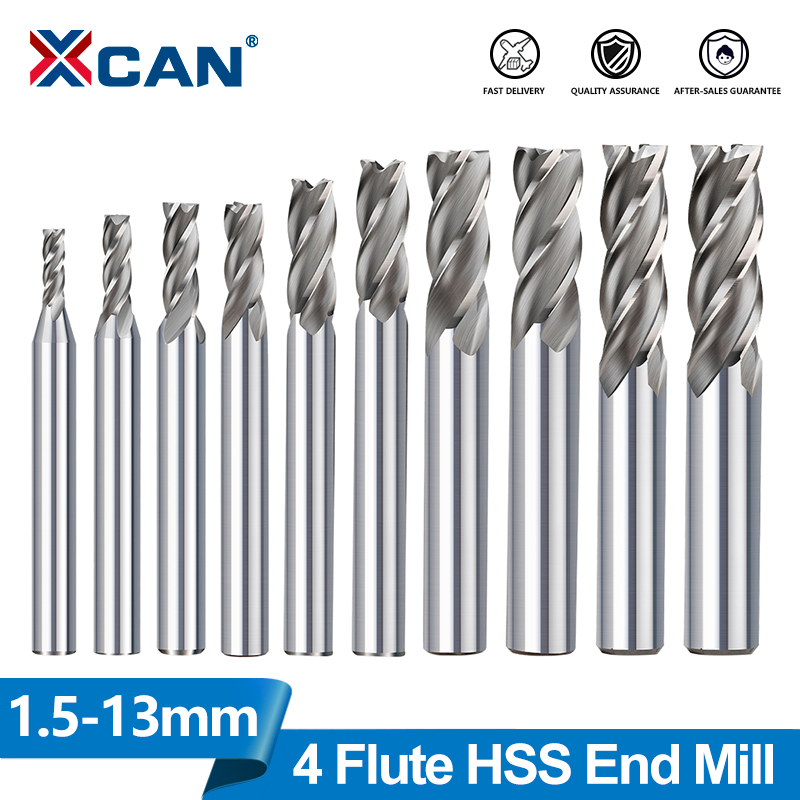 End Mill Set - XCAN HSS фреза 4-зубая концевая фреза