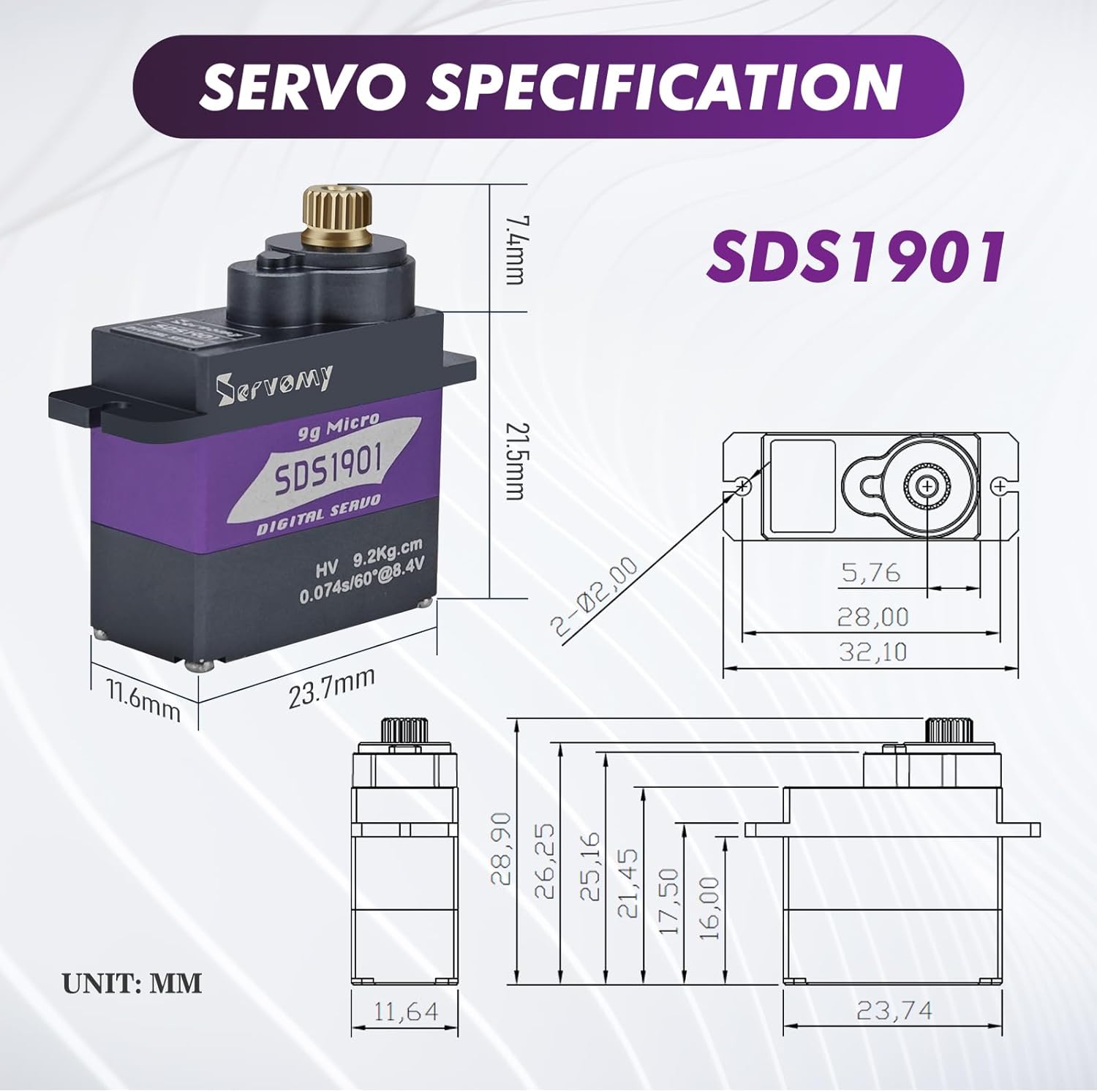 SERVOMY-SDS1901 Цифровой 9G ми – обзор и цена Servo 9G